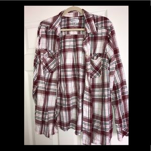 Burgundy flannel top